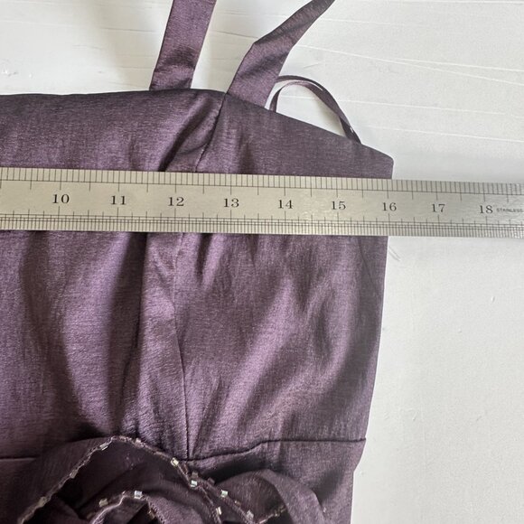 R&M Richards Sheath Dress Womens 8 Purple Beaded Flower Party Whimsygoth 90s Y2K - Picture 9 of 15